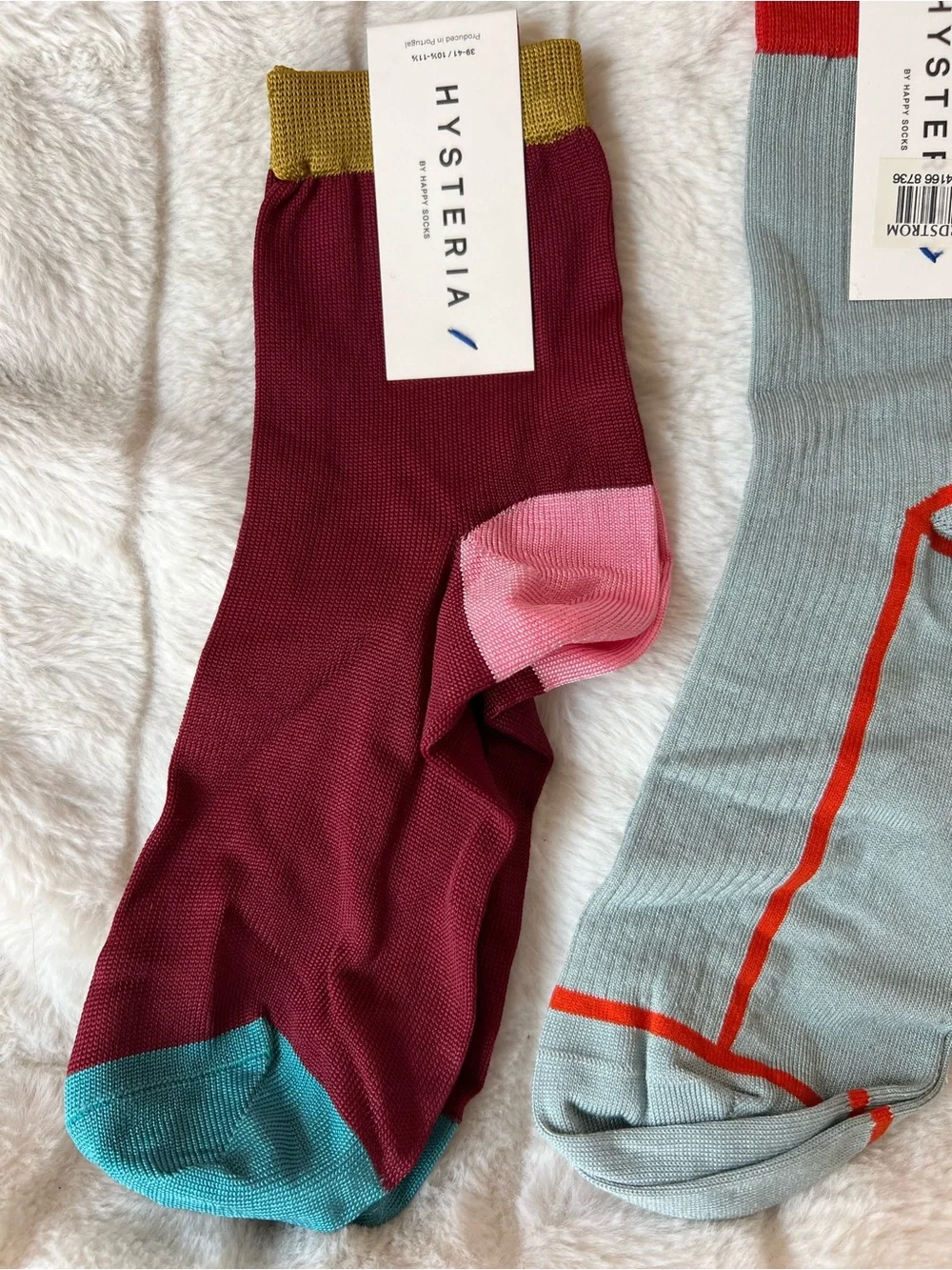 Hysteria by Happy Socks Grace Lily Ankle Socks Lot of 3 NWT Size 39-41